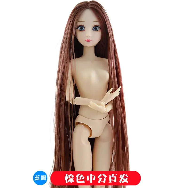 30cm Fashion Doll 1 By 6 BJD with 3D Eyes Long Wig Makeup Princess Baby Doll for Girls DIY Toy
