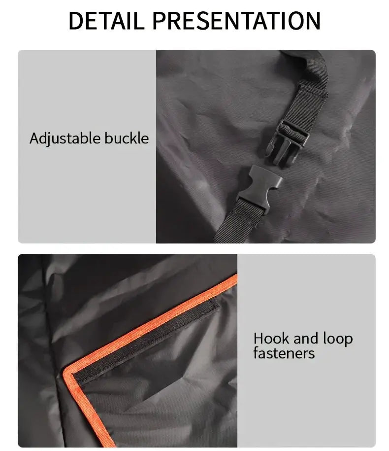 SUV car trunk mat, waterproof and scratch-resistant with dirt-resistant backing and orange-trim hook-and-loop fasteners