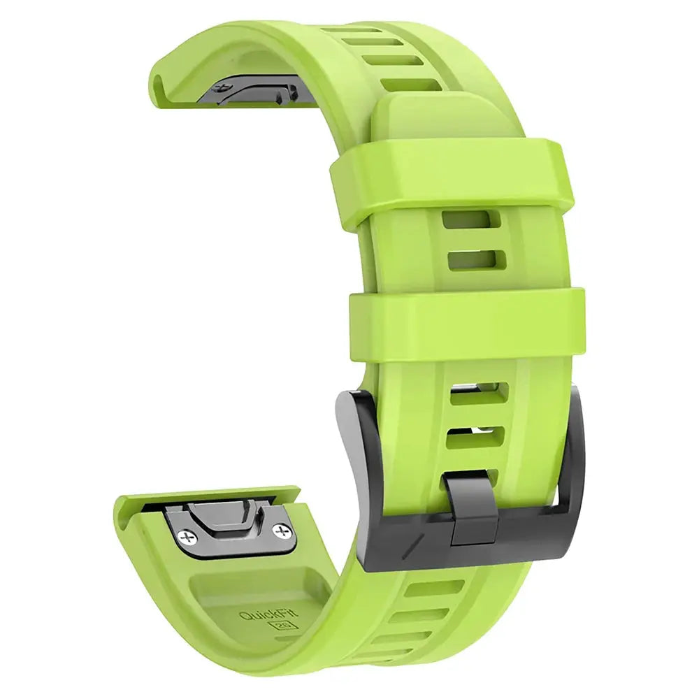 Simples Market QuickFit silicone watch strap, lime green, 22–26mm, for Garmin Epix Gen 2 and Fenix 7 series