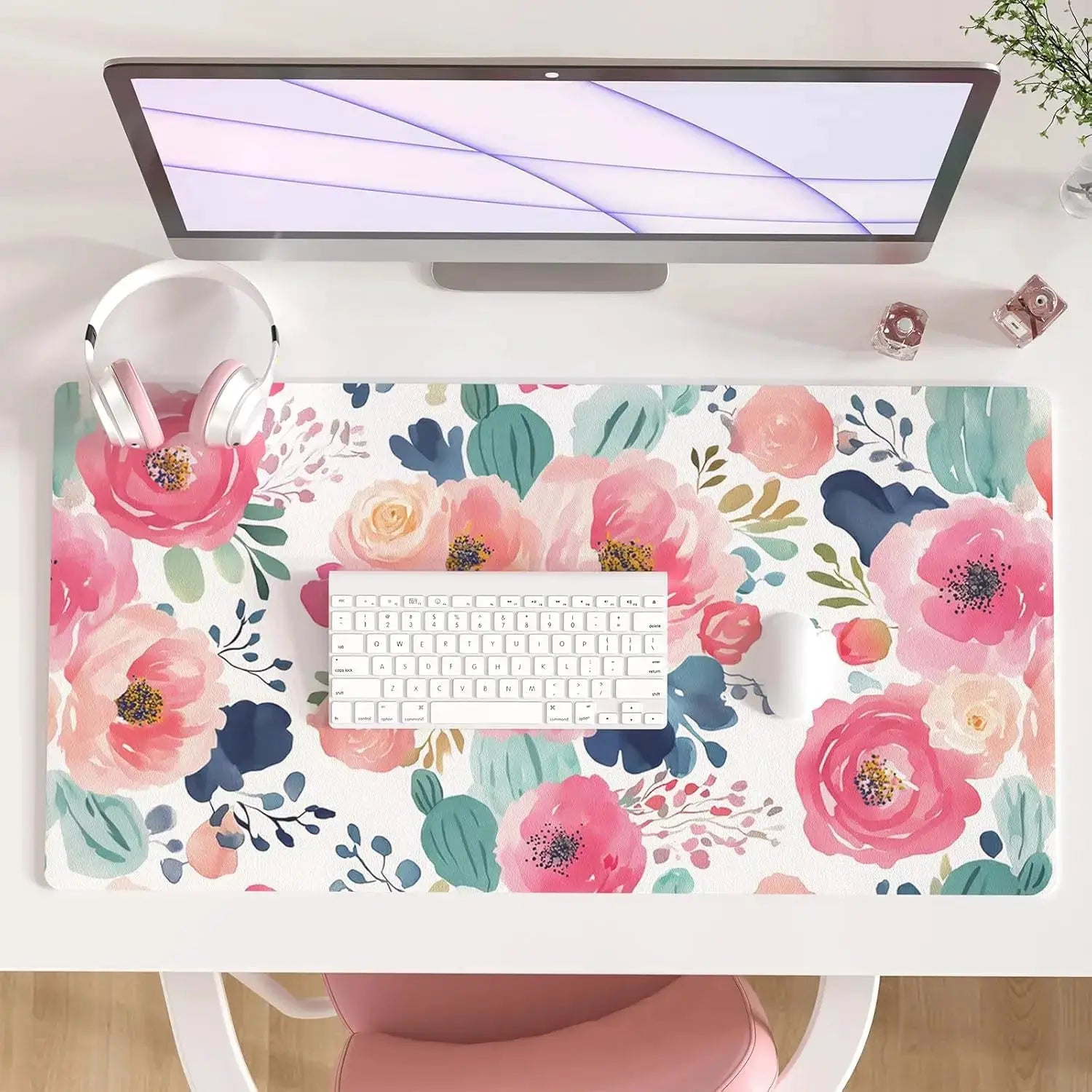 Large Waterproof PU Leather Desk Mat And Mouse Pad For Home Office Gaming Desk Pad With Non Slip Backing