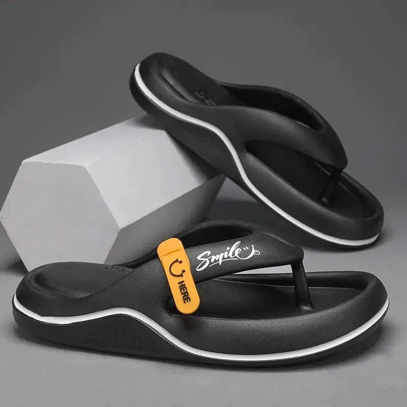 Mens Platform Flip Flops EVA Soft Sole Slippers Non Slip Beach Shoes Outdoor Casual Home Bathroom Slides