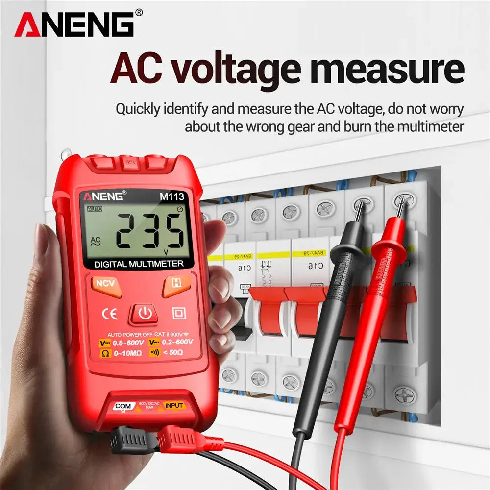 ANENG M113 Intelligent Digital Multimeter 1999 Count AC DC Voltage Ohm NCV Tester Tool