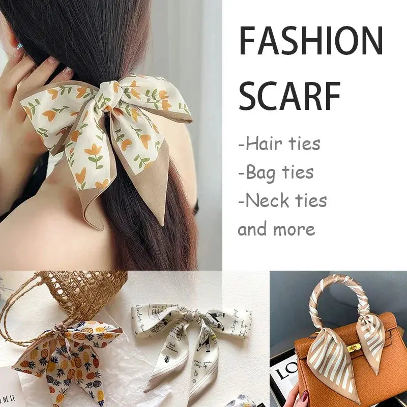 SilkSerene 4 Piece Silk Satin Scarf Set For Women Lightweight Polyester Scarves Luxurious Versatile Wraps