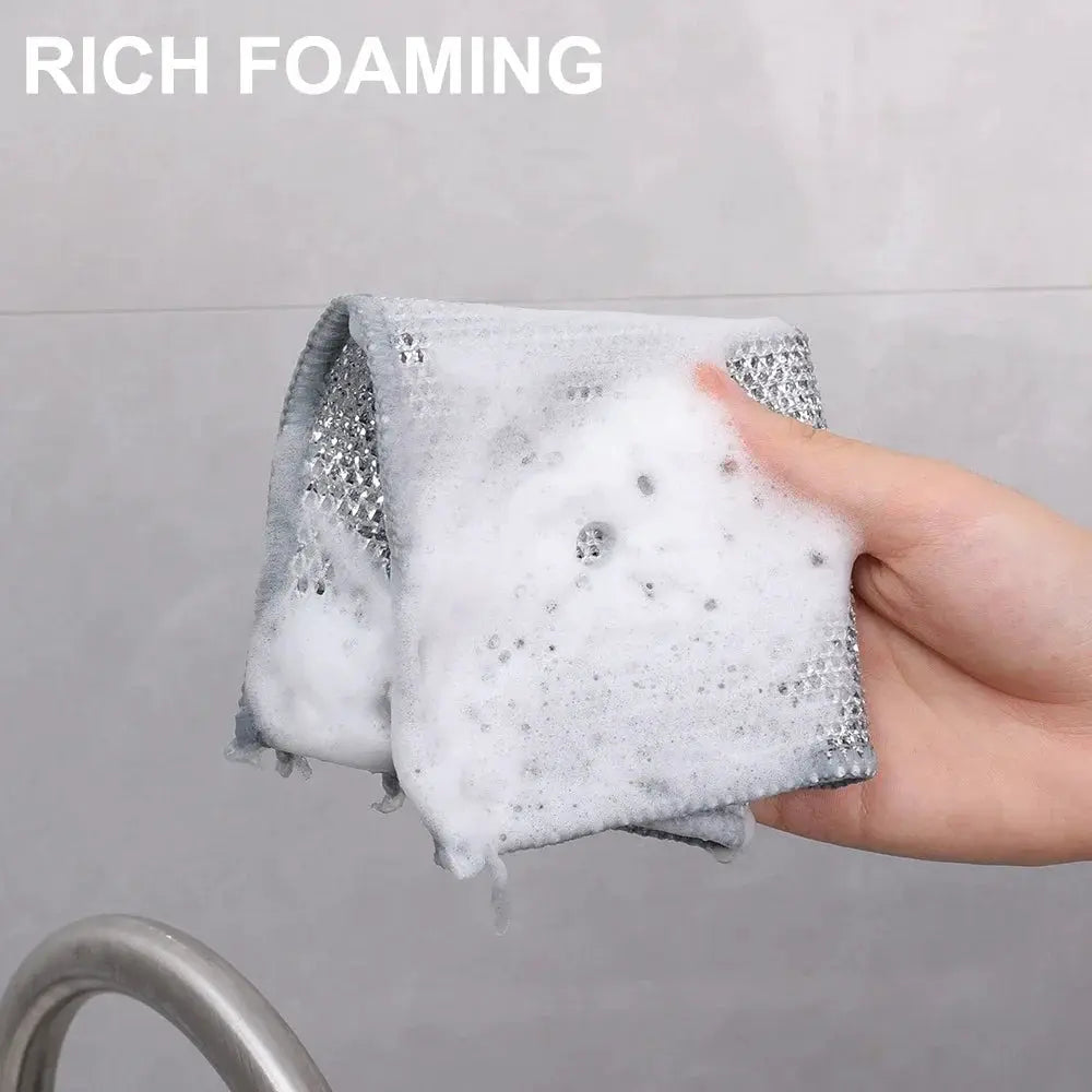 Simples Market steel wire dish cloth, double-layer non-stick scrubber for pots and pans