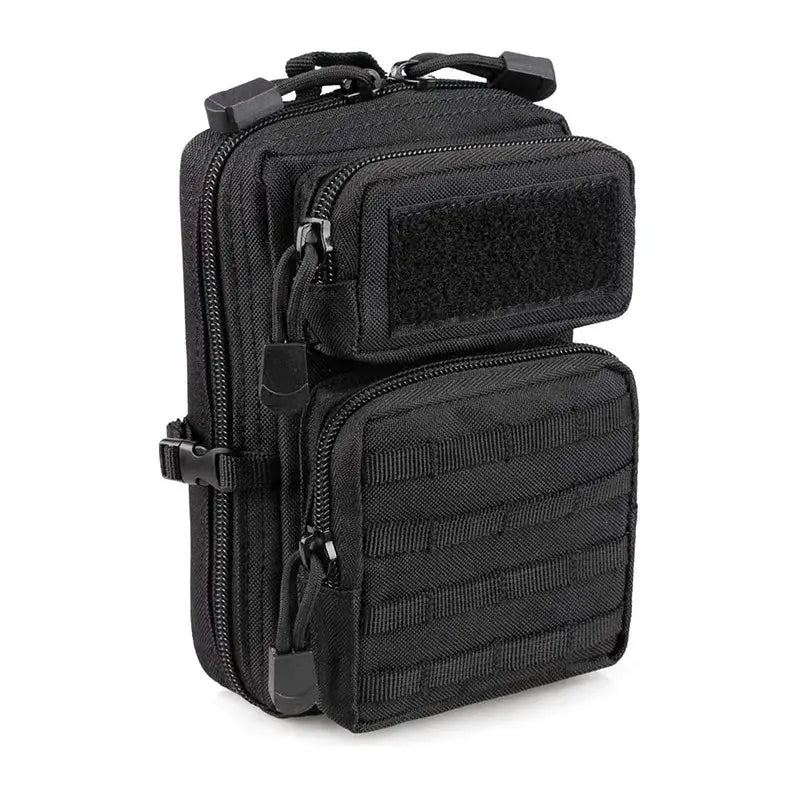 Simples Market black tactical MOLLE hip waist EDC pouch with multiple zip pockets
