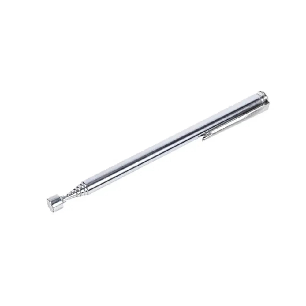 Extendable Magnetic Pickup Tool With Pen Clip Retractable Rod For Tight Spaces Portable Silver Hand Tool
