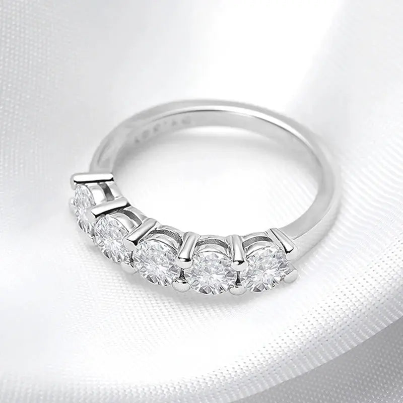White Gold D Color 4mm Moissanite Ring For Women 1.5CT Stone Wedding Band GRA Certified S925 Sterling Silver
