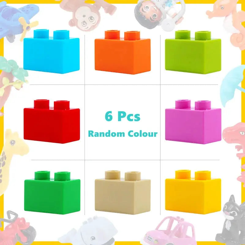 6 Piece Big Building Block Accessories Compatible With Enlighten Large Bricks Foundation Blocks Educational Toy