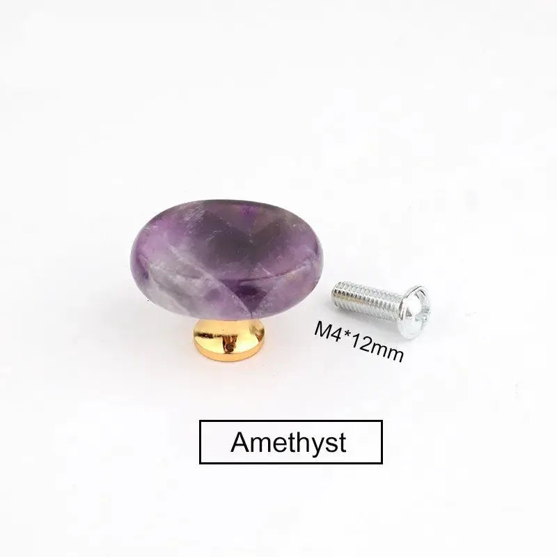 Light Luxury Natural Stone Crystal Aura Handle For Kitchen Cabinet Doors And Drawers And Jewelry Boxes
