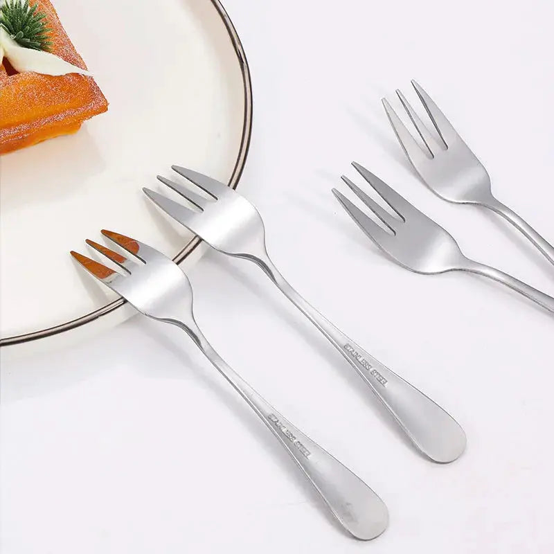Elegant Set of 6 Stainless Steel Fruit Forks and Dessert Forks for Entertaining Guests