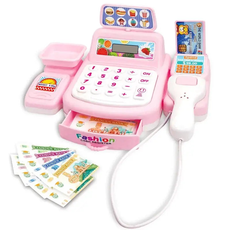 Simulation Shopping Cashier Toy Set With Electronic Lights And Sounds For Supermarket Checkout Play
