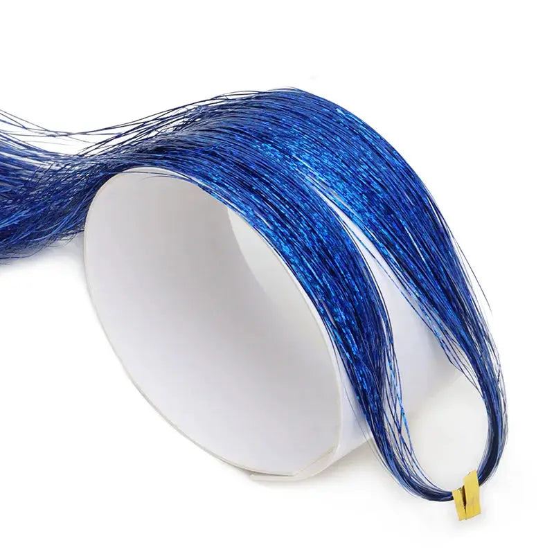 Synthetic Sparkling Tinsel Hair Extensions Holographic Colorful Glitter Fairy Hair For Parties Festivals