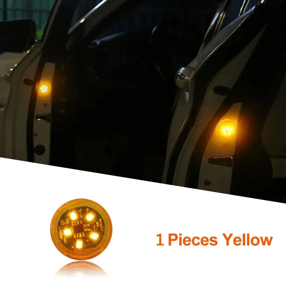 1-piece yellow LED car door warning light with magnetic mount for anti-collision strobe