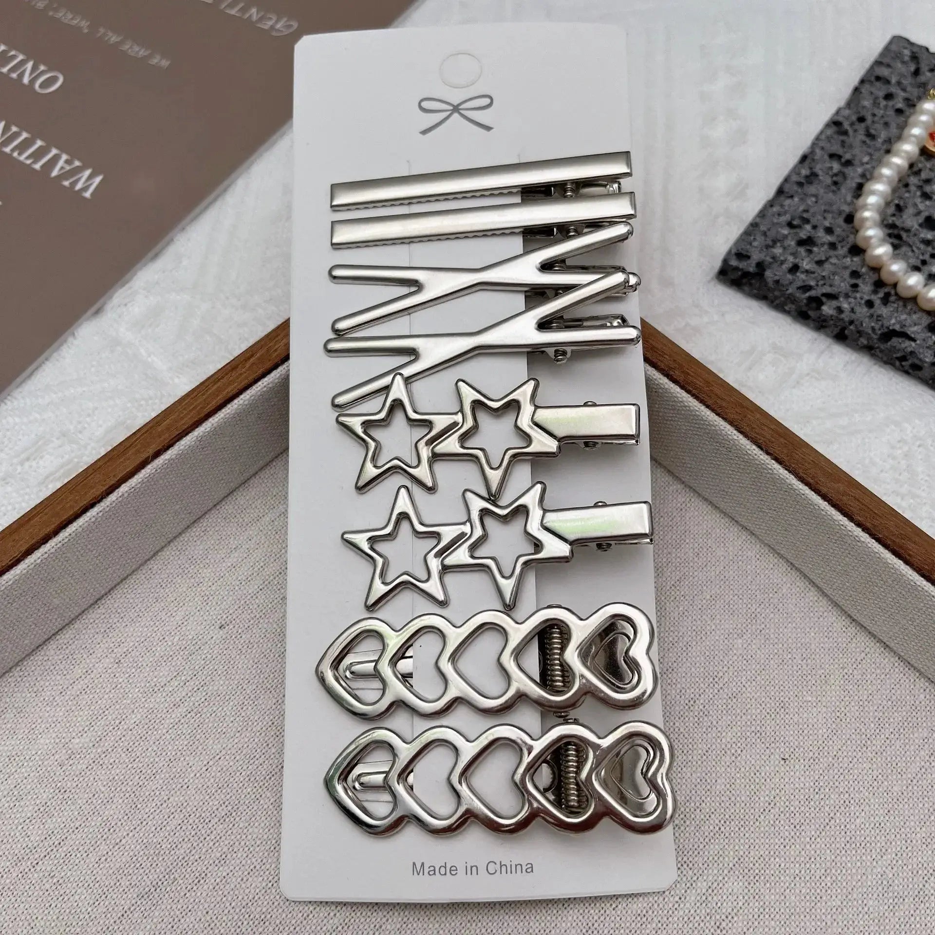 SilverLine Metal Hair Clips Y2K Duckbill Hairpins for Bangs and Side Hairstyles Durable