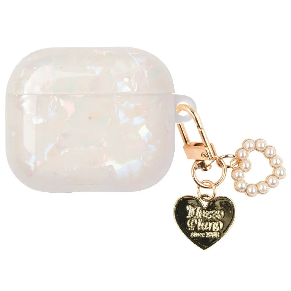 Leopard Girl AirPods Pro Case USB C 1 2 3 4 Soft Silicone Shockproof Cover With Pearl Shell Keychain