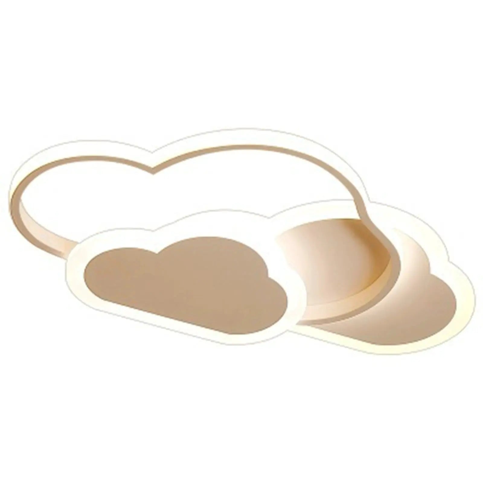 Cloud LED ceiling lamp with white cloud shade and gold trim by Simples Market, 22-inch (52 cm)