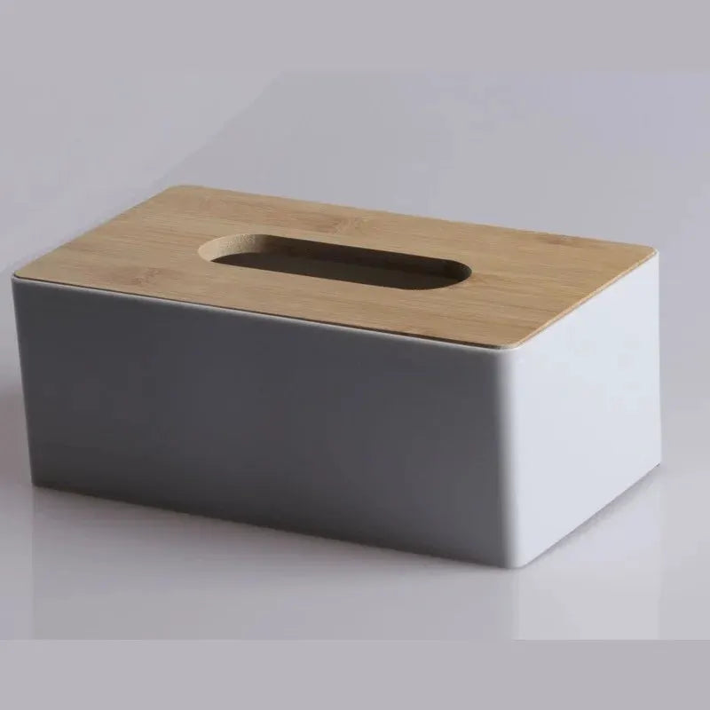 Bamboo and Solid Wood Tissue Box Napkin Holder Case for Home and Hotel Use Elegant Table Decor Storage Box