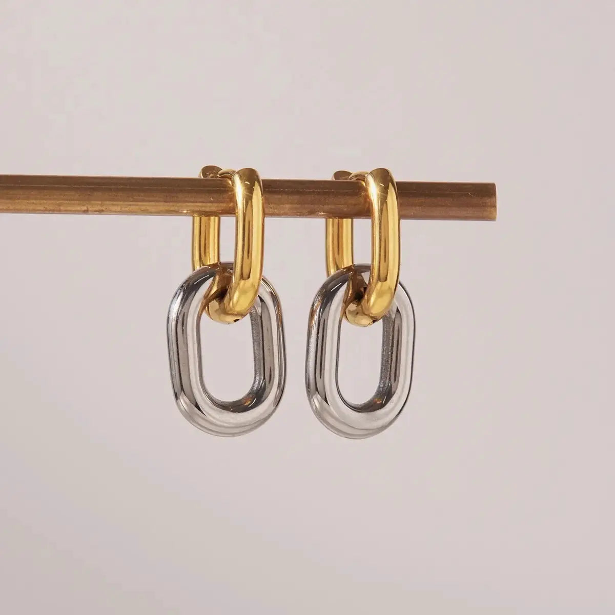 304 Stainless Steel Circle Hoop Earrings Vacuum Electroplated 18K Gold Plated Simple Classic Jewelry