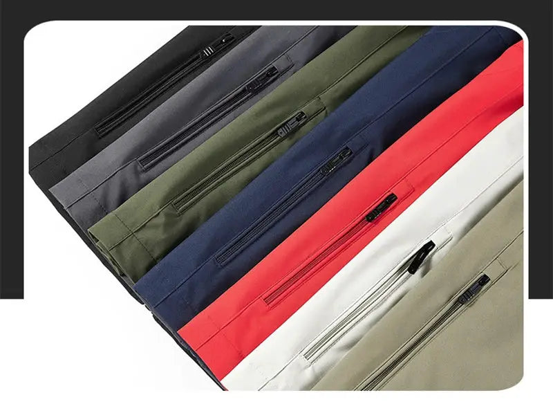 Simples Market men's windproof sleeveless vest set of 9 in assorted colors with front zipper pockets