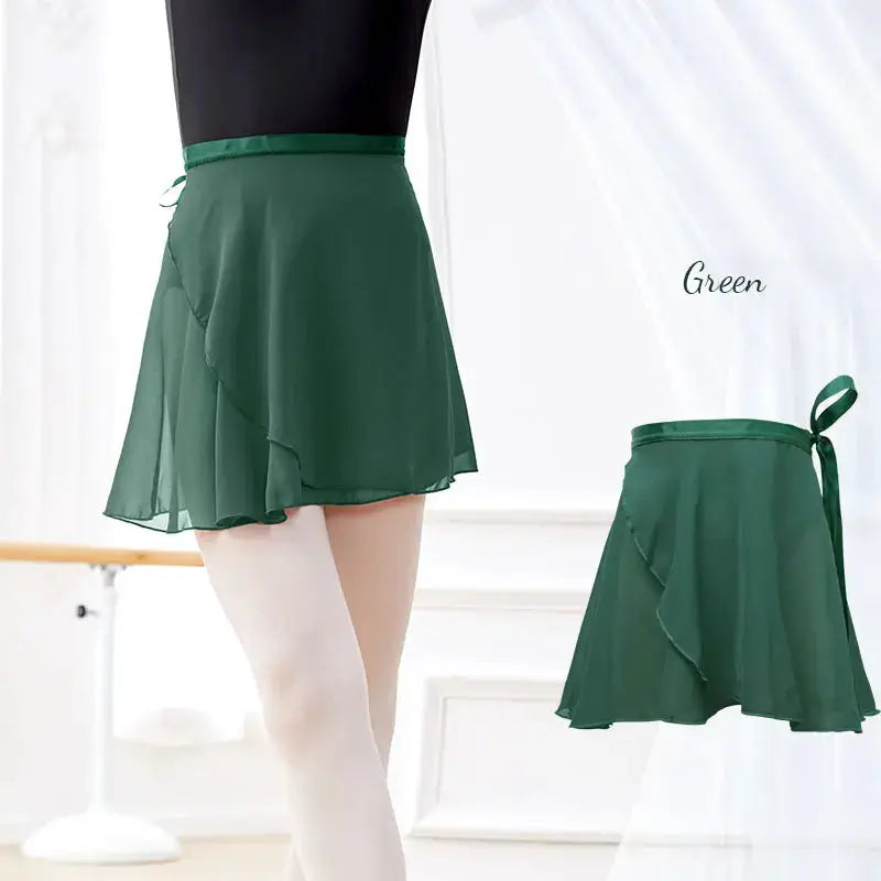 LunaDance Chiffon Wrap Ballet Skirt For Girls And Women Tie Up Tutu Dance Skirt In 19 Colors