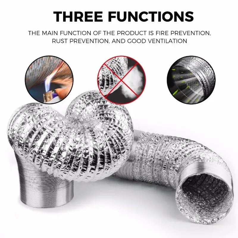Adjustable Aluminum Foil Telescopic Ventilation Hose 80mm To 200mm For Kitchen And Bathroom Exhaust Fans