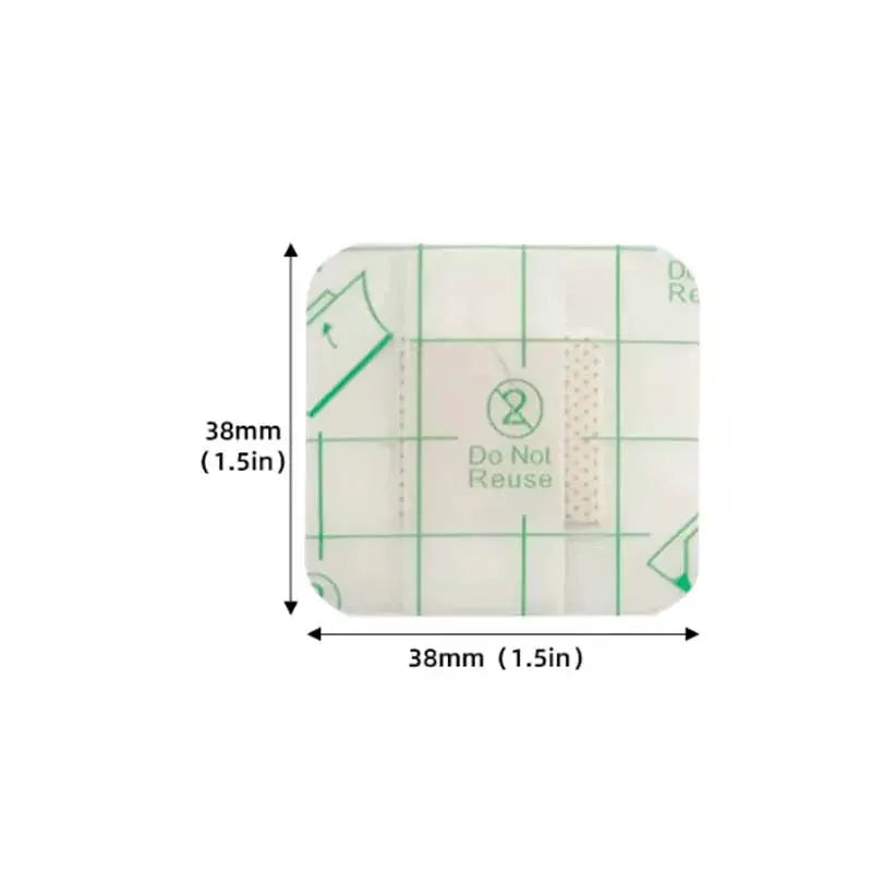 50 Pack Transparent PU Waterproof Wound Plaster Bandages 38 by 38mm Adhesive Bandage for Outdoor Home First Aid
