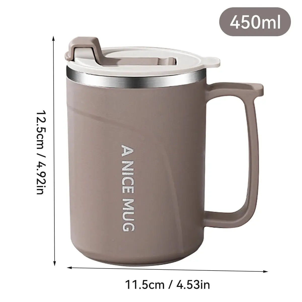 Double Wall Insulated 304 Stainless Steel Coffee Mug With Handle Leak Proof 500ml 16oz Drinkware For Adults And Students