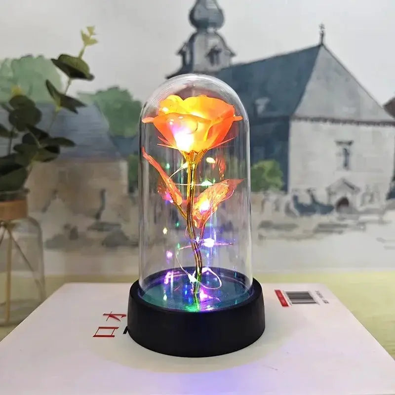 Artificial Rose Flowers With LED Light Eternal Rose Gift For Girlfriend Valentines Day Wedding Decor Christmas Gifts