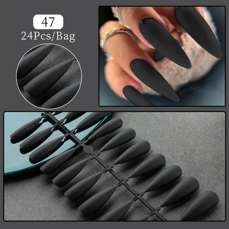 GlamNail Matte Nude Press On Nails Full Cover Easy Quick Extension 30 Piece Set For At Home Manicure