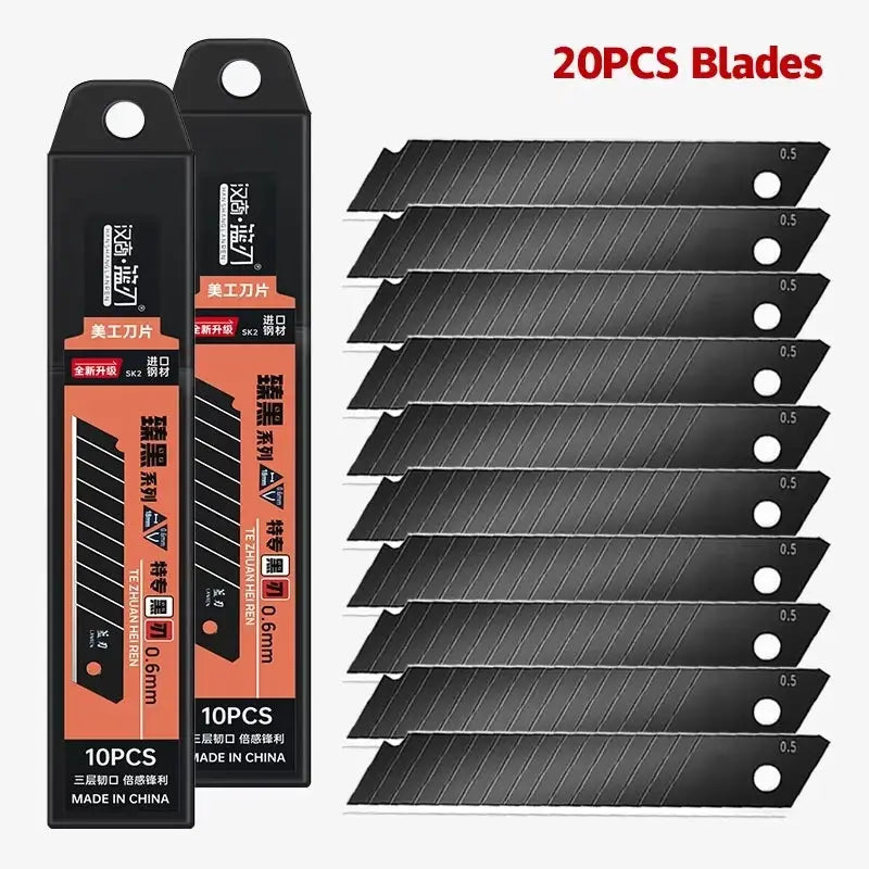 DTBD Carbon Steel Utility Knife Blades 100mm By 18mm Replacement Blades For DIY Carving Office And School