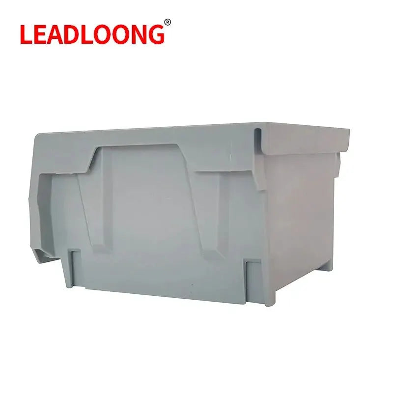 LEADLOONG gray plastic stackable parts bin for garage tool storage and organization