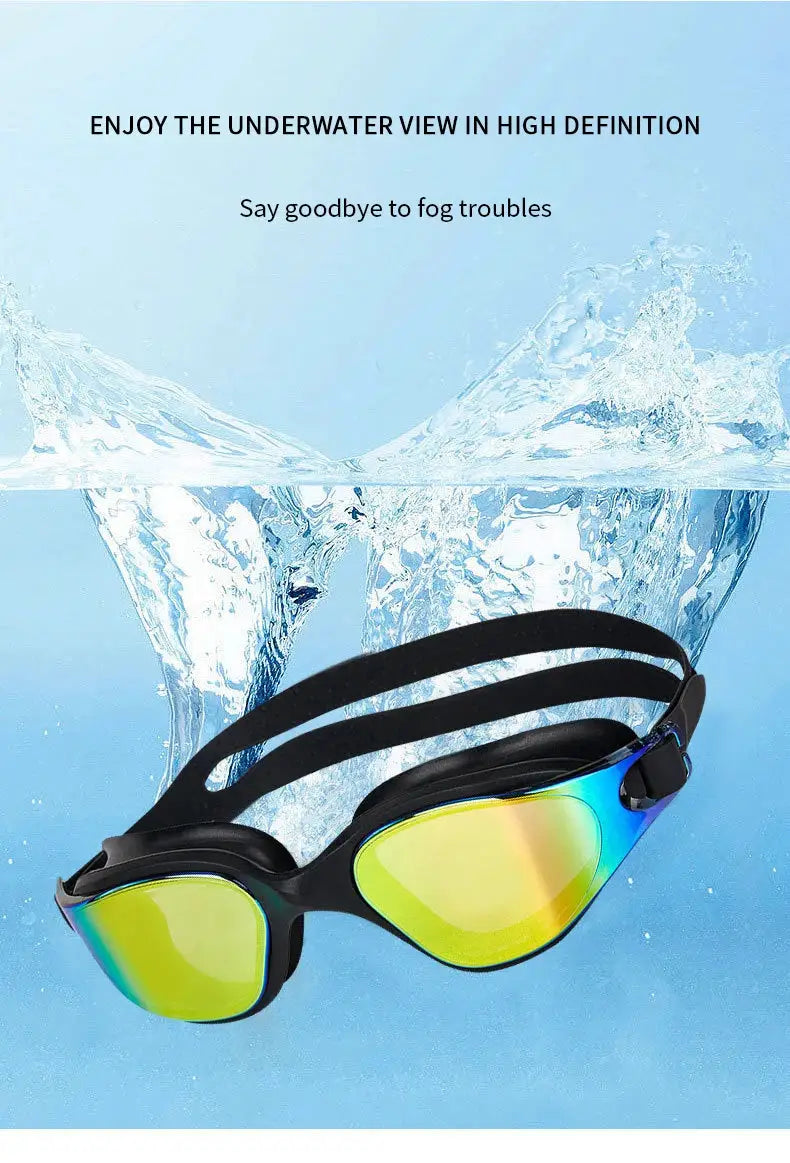 Unisex Adult Swimming Goggles Anti Fog Swim Glasses Adjustable Silicone Strap Waterproof Eyewear