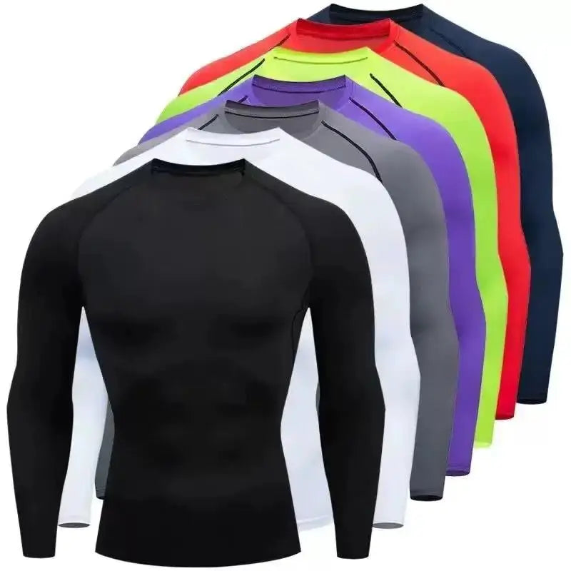 Men Compression Running Top Long Sleeve For Gym Clothing Quick Dry Sportswear Fitness Tee Training Workout Muscle Top