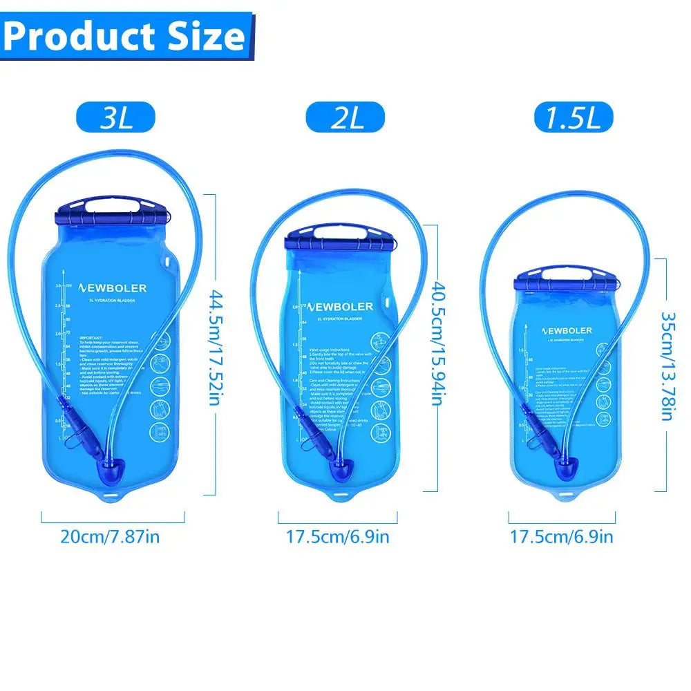 NEWBOLER Water Bag Reservoir Water Replenishment Bag Storage Bag without Bisphenol 1.5L 2L 3L Running Sports Tank Backpack - Simples Market