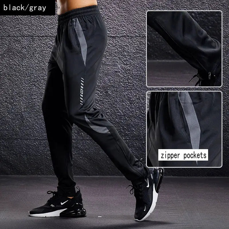 Men's sport pants black/gray with zipper pockets, Simples Market athletic joggers