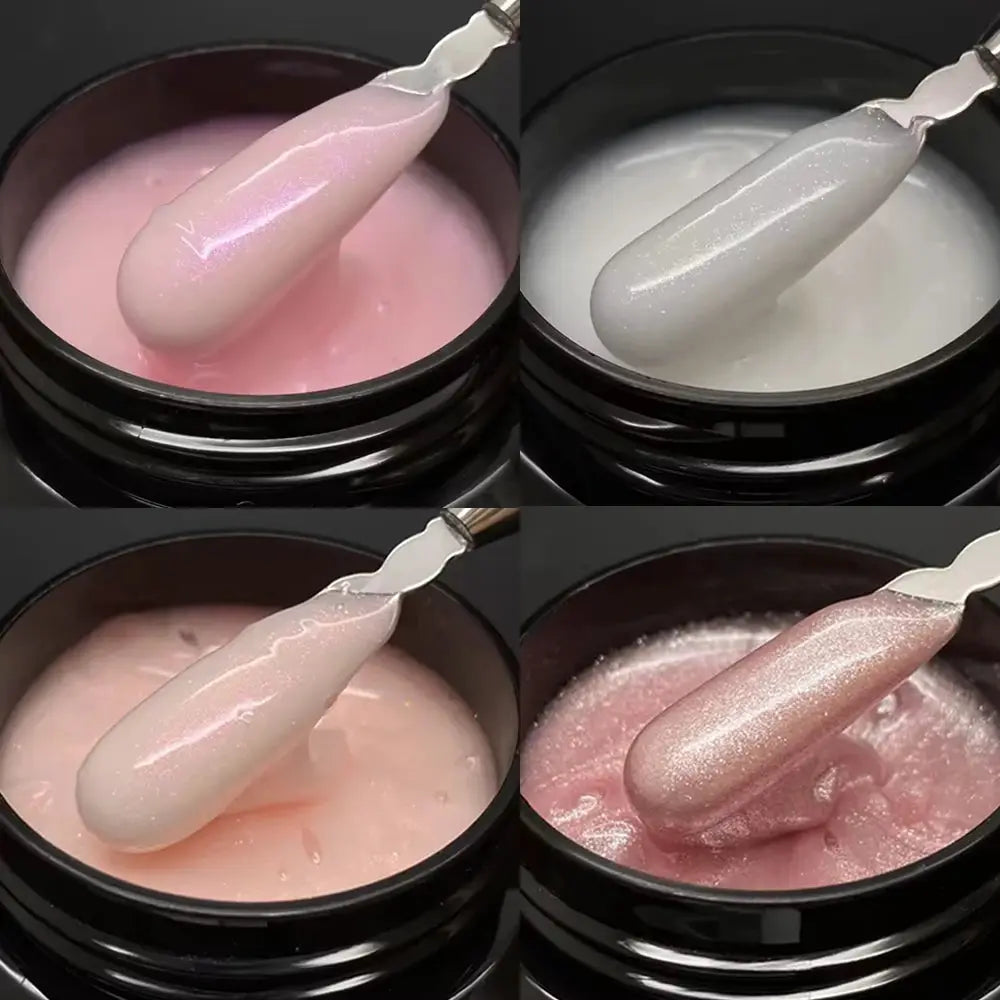 Jillnails 50g Self Leveling Medium Gel Milky Pink White Builder For Easy Shaping Without Running Into Cuticles