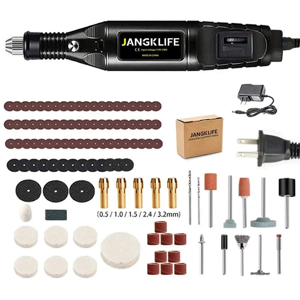 JANGKLIFE 110 220V High Power Multi Function Electric Grinder Polishing Drilling Cutting Engraving 211 Accessory Set
