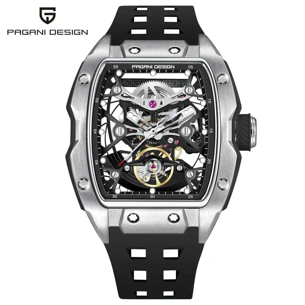 Pagani Design 2026 42mm Luxury Automatic Watch With Transparent Hollow Back Movement And Sapphire Glass