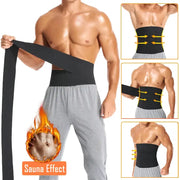 Men's black neoprene waist trainer wrap, sauna belt for tummy control by Simples Market