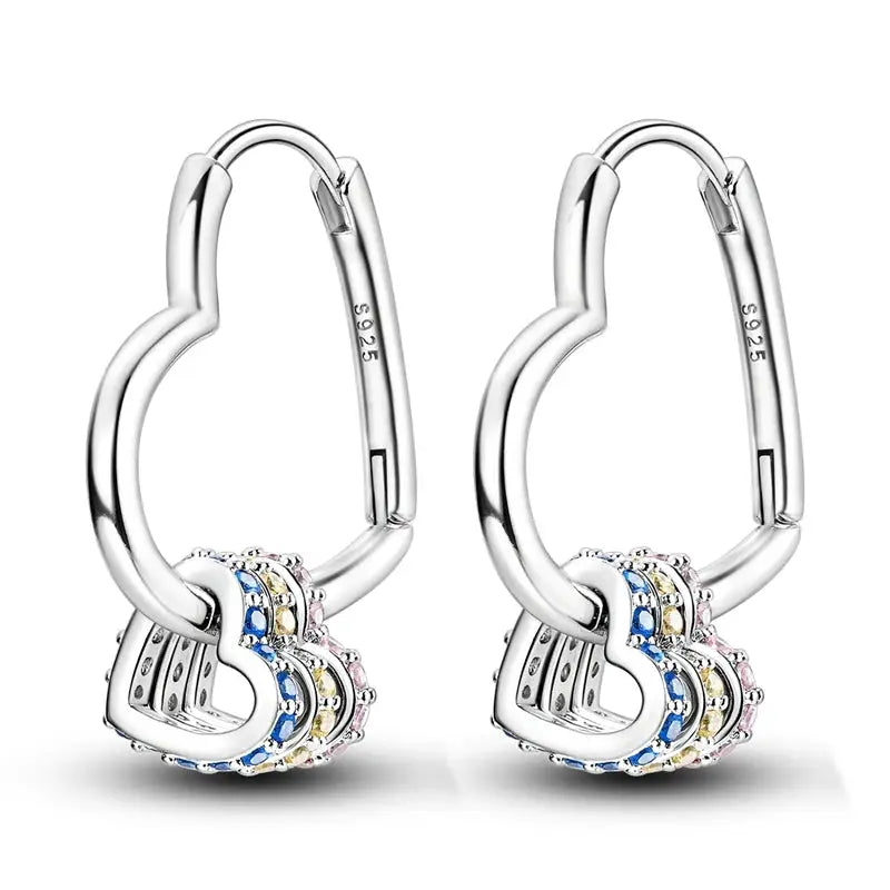 925 Sterling Silver Hoop Earrings Hypoallergenic Zirconia Hoops For Women Girls High Quality Fashion Jewelry