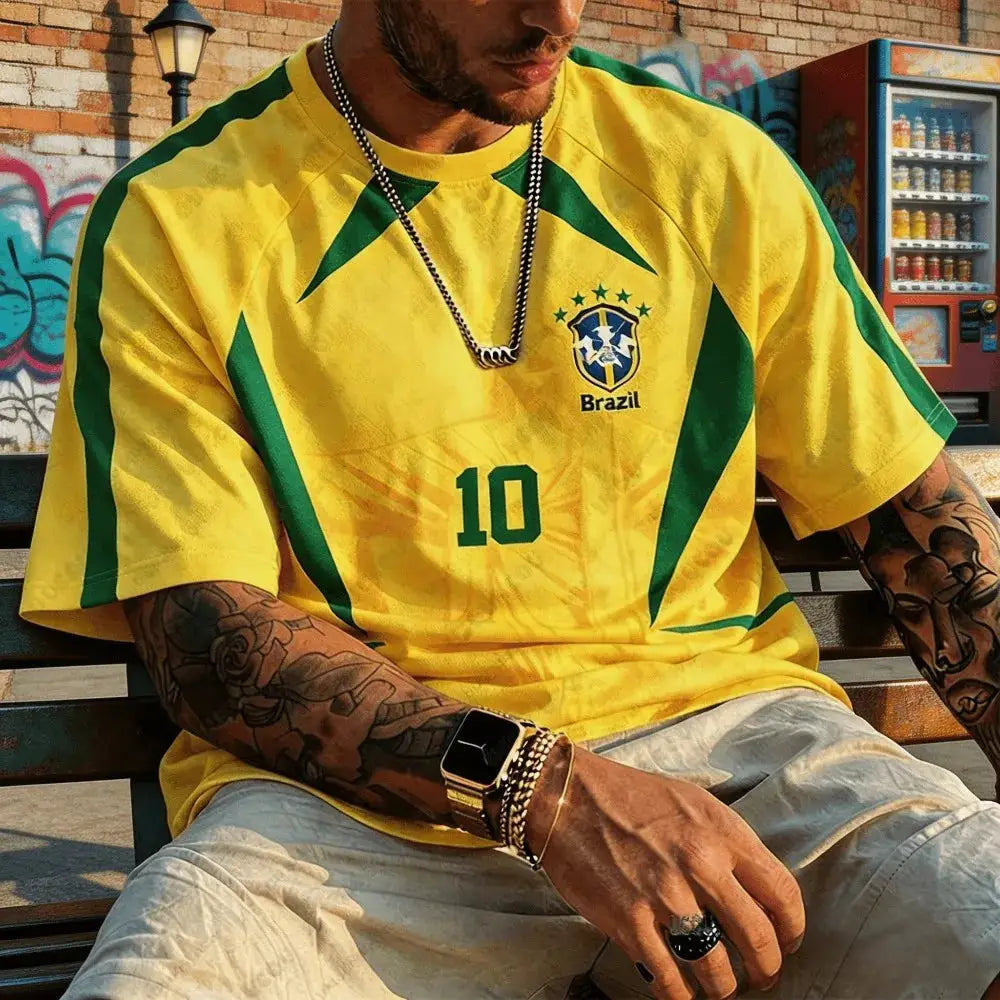 Brazil Football Jerseys For Men 2026 World Cup Mesh Breathable Tees