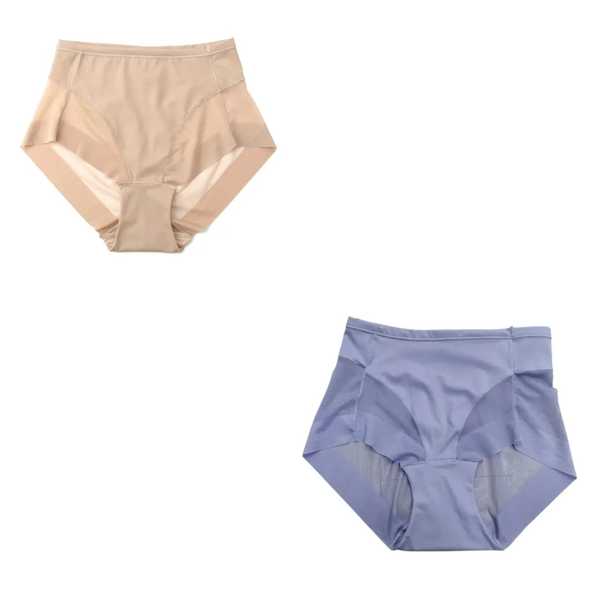2-pack mid-rise mesh panel shaping briefs for women in nude and lavender by Simples Market