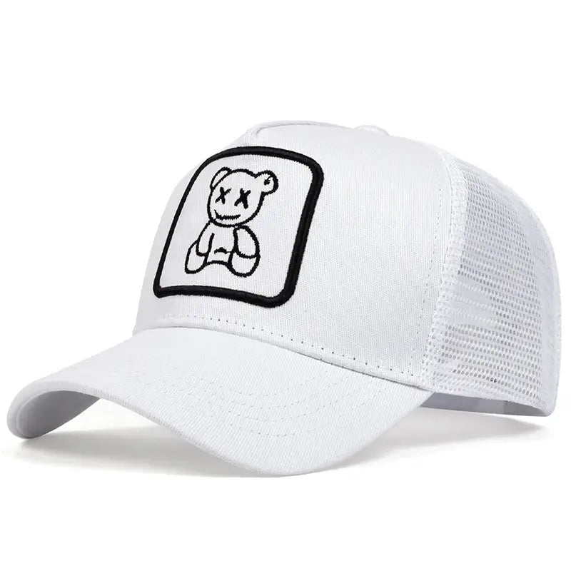 Unisex XX Little Bear Embroidered Baseball Net Cap For Spring And Summer Outdoor Adjustable Sunscreen Hat