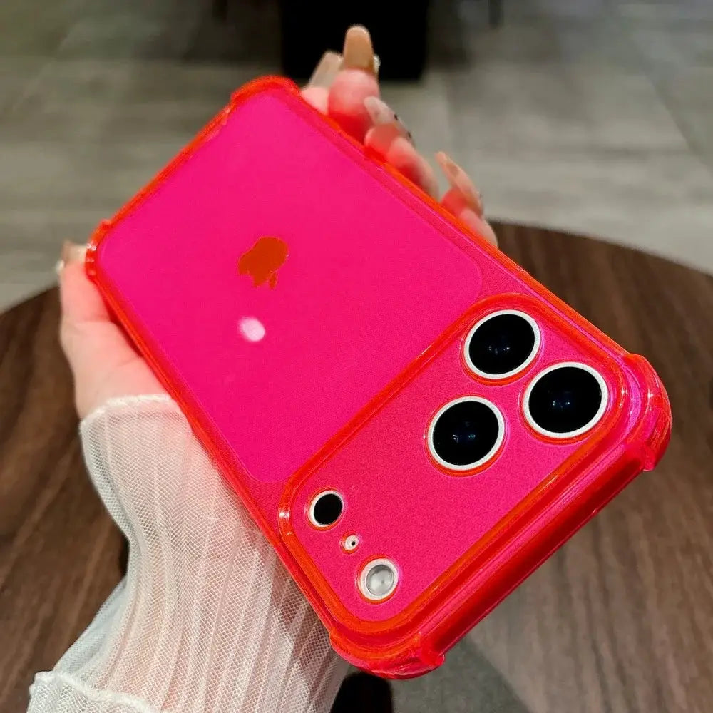 NeonGuard Shockproof Neon Soft TPU Clear Case For iPhone 7 To 17 Pro Max With Camera Protection