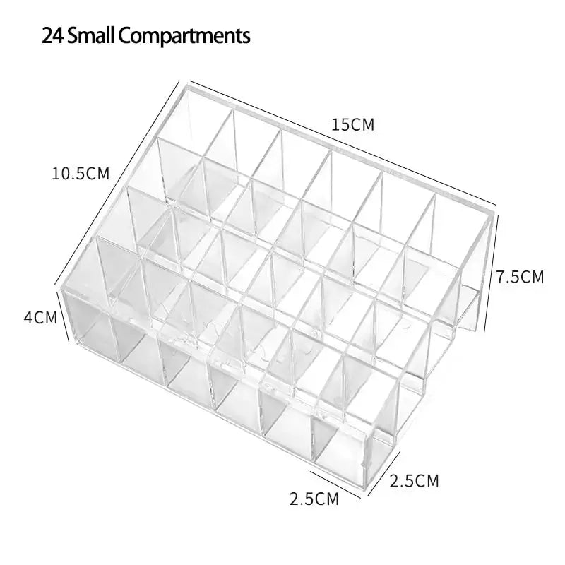 24 Grid Lipstick Holder Acrylic Cosmetics Storage Box For Lipsticks Nail Polish And Jewelry Display Rack