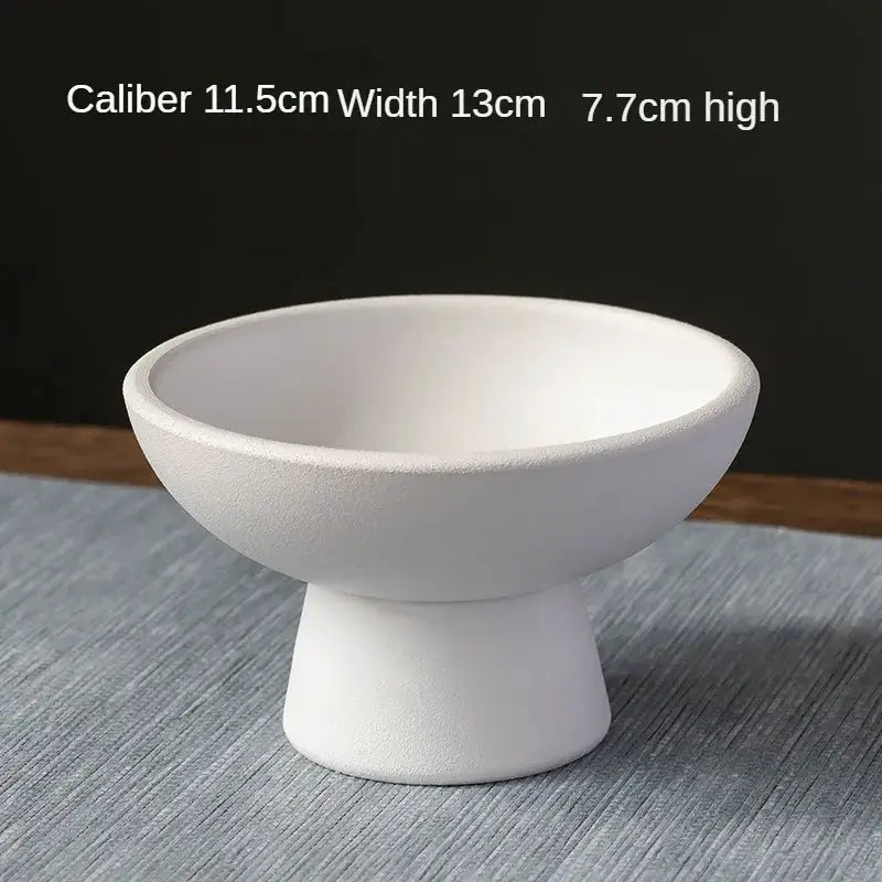Chinese Style High Footed Ceramic Fruit Tray For Living Room Decor