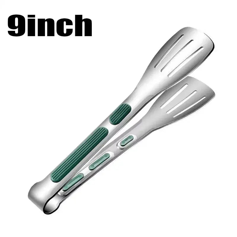 One Piece Non Slip Stainless Steel Food Tongs For Meat Salad Bread Barbecue Grill Buffet Serving And Cooking Tools