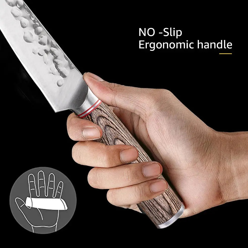 Heritage Forge Hand Forged Kitchen Knife Sharp Stainless Steel Blade For Meat Sushi Vegetables