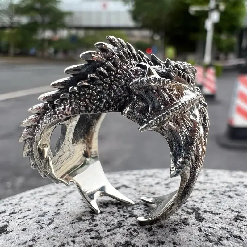 Dragon Rings Gothic Punk Style Pterosaur Wings Opening Adjustable Rings For Men And Women Vintage Jewelry Gifts