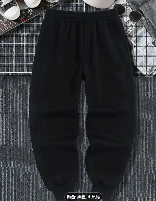 Men's casual sport joggers by Simples Market, black drawstring cuffed pants, sizes S-3XL